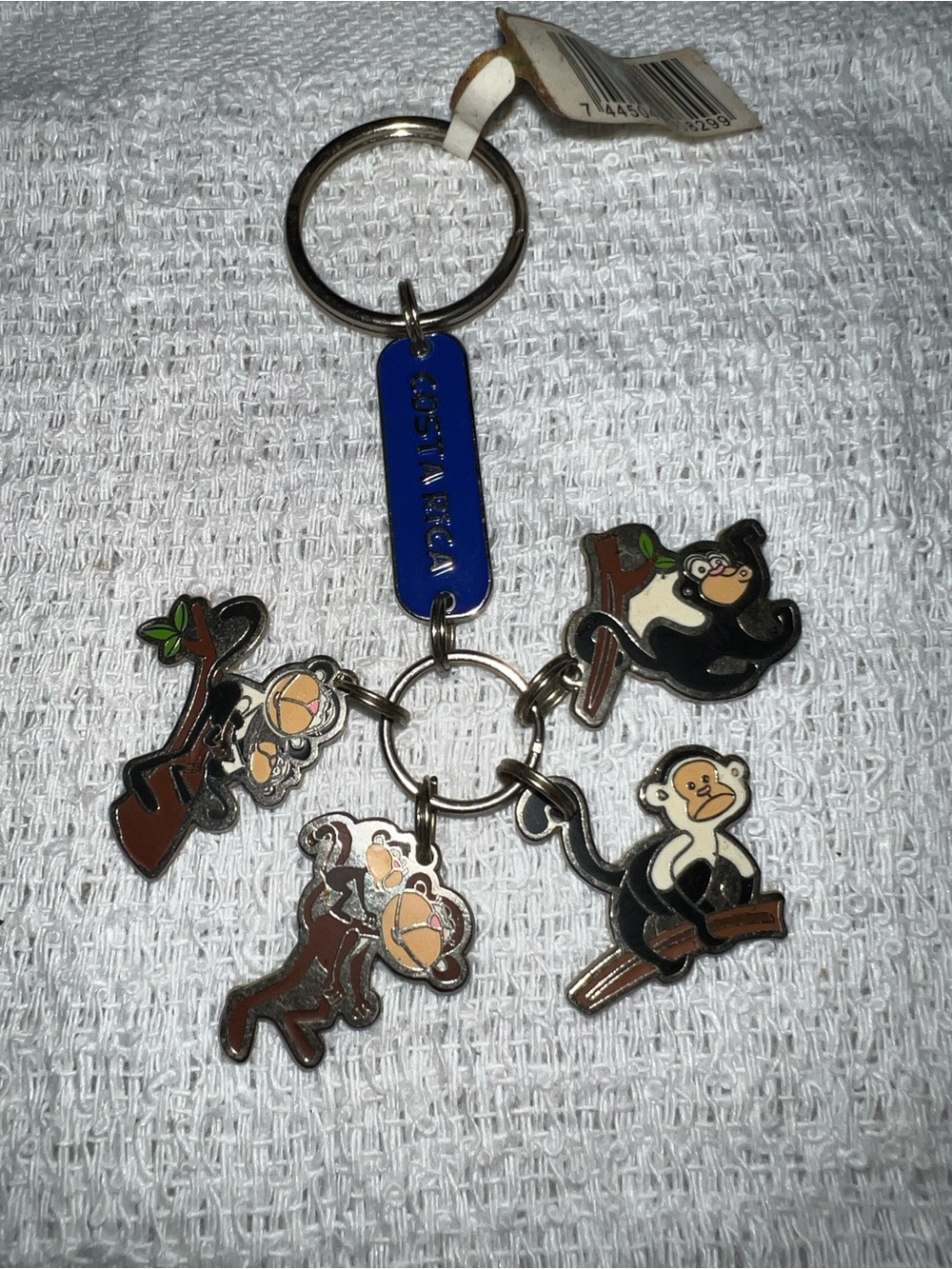 Blue 'Costa Rica' Monkey Charm Keychain